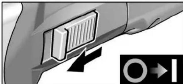 Flex BRE 143 125 Set - Käynnistys ja pysäytys>

Lyhytaikainen käytö ilman lukitustointoa"varovanie-2"> - 1