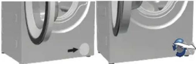 BEKO WMY 91446 HLB1 - Pour évacuer l'eau lorsque l'appareil n'est pas doté d'un tuyau de vidange en cas d'urgence: - 1