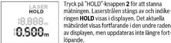 BOSCH PLR 15 - "HOLD"-funktion (se bild B) - 1