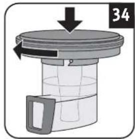 DIRT DEVIL CP24 - Emptying the dust container and cleaning the motor protection filters - 9