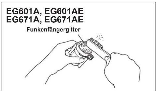 MAKITA EG601A - Das Funkenfängergitter reinigen - 1