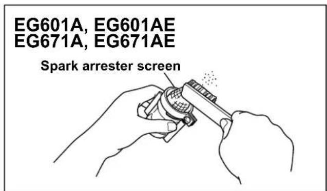 MAKITA EG601A - Clean the spark arrester screen - 1