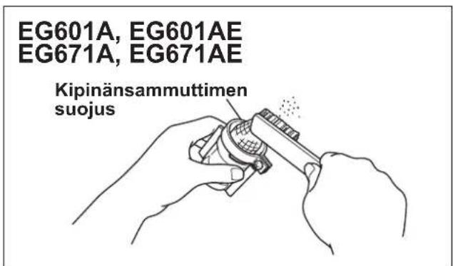 MAKITA EG601A - Puhdista kipinänsammuttimen suojus - 1