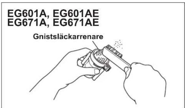 MAKITA EG601A - Rengör gnistsläckarrenaren - 1