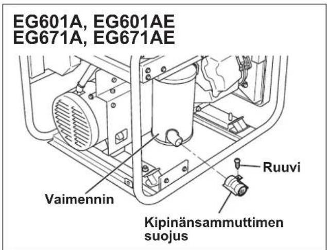 MAKITA EG601A - Kipinänsammuttimen poistaminen - 2