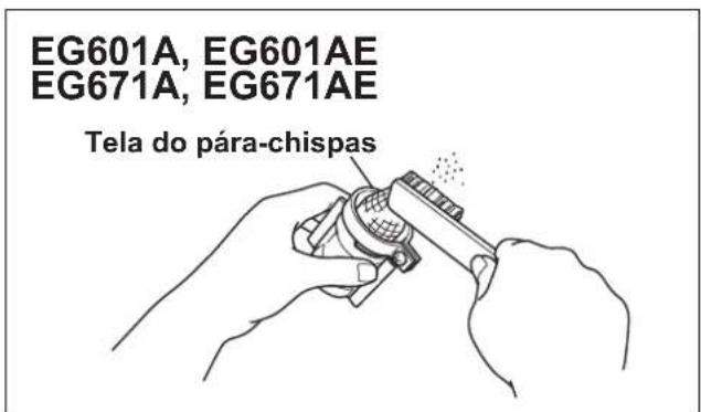 MAKITA EG601A - Modo de limpar a tela do pára-chispas - 1
