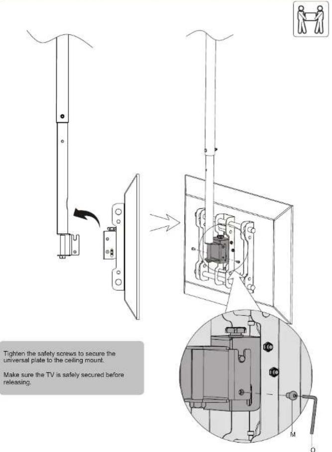 Reflecta Pallas XL - Hanging the TV onto the Universal Plate - 1