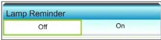 OPTOMA X319UST - Lamp Reminder - 1