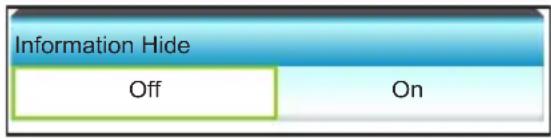 OPTOMA X319UST - Information Hide - 1