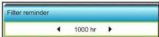 OPTOMA X319UST - Filter Reminder - 1