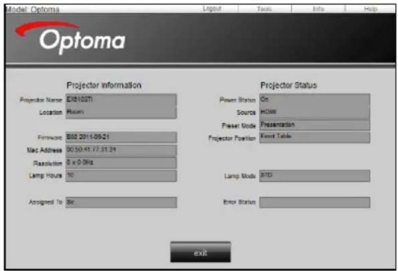 OPTOMA X319UST - Information Page - 1