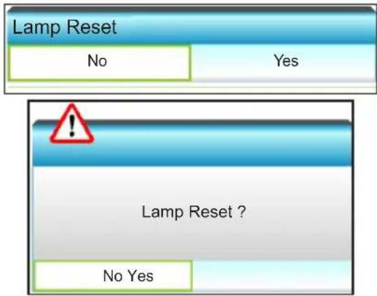 OPTOMA X319UST - Lamp Reset - 1