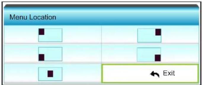 OPTOMA X319UST - Menu Location - 1