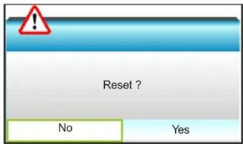 OPTOMA X319UST - Reset - 1