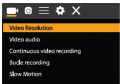 SALORA ACE700 - Recording and photo menu: - 1