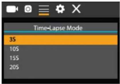 SALORA ACE700 - Time-lapse mode settings - 2