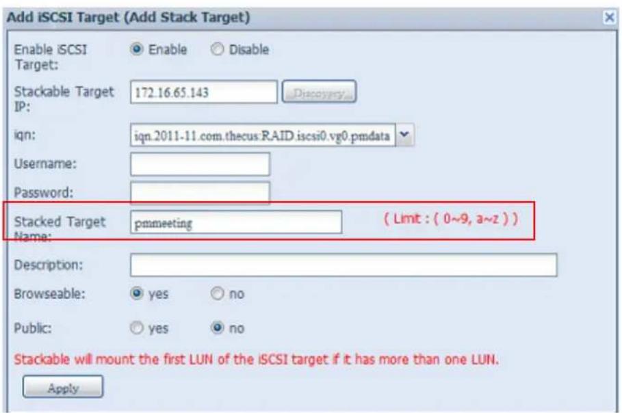 Thecus Thecus N12850 - Ajouter un volume cible empilable - 3