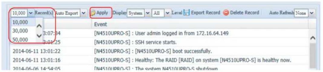 Thecus Thecus N12850 - logs d'accès utilisateurs - 2