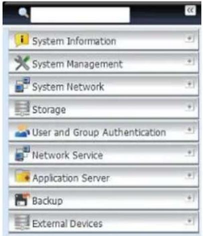 Thecus Thecus N12850 - Barre de menu - 1