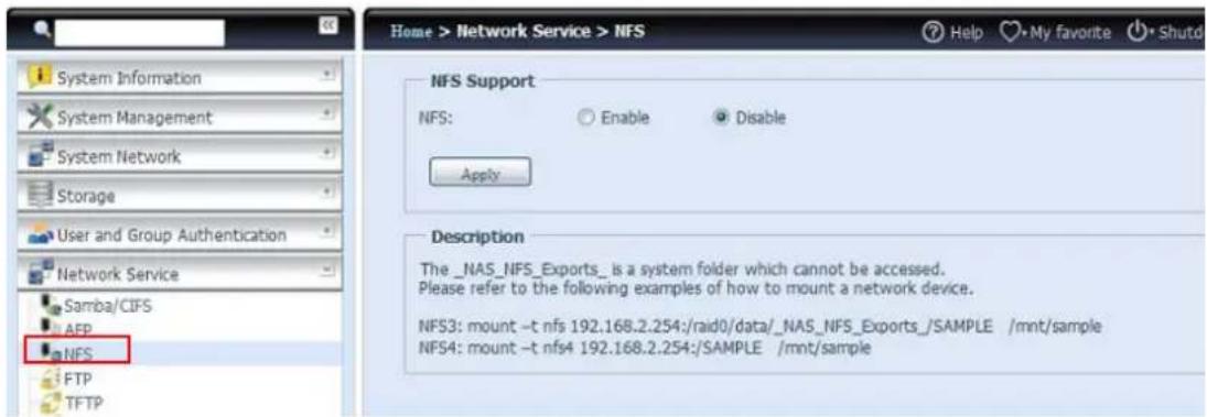 Thecus Thecus N12850 - Configuration du réseau NFS - 1