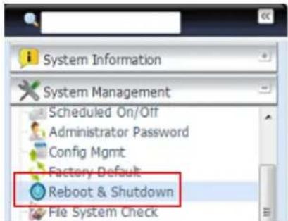 Thecus Thecus N12850 - Reboot &amp; Shutdown (Redémarrer &amp; Arrêter) - 1