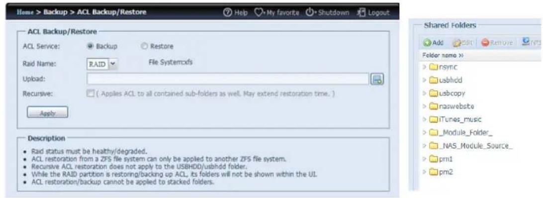 Thecus Thecus N12850 - Sauvegarde et restauration ACL - 1