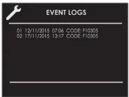 BORETTI BPZN60IX - Event Log - 1