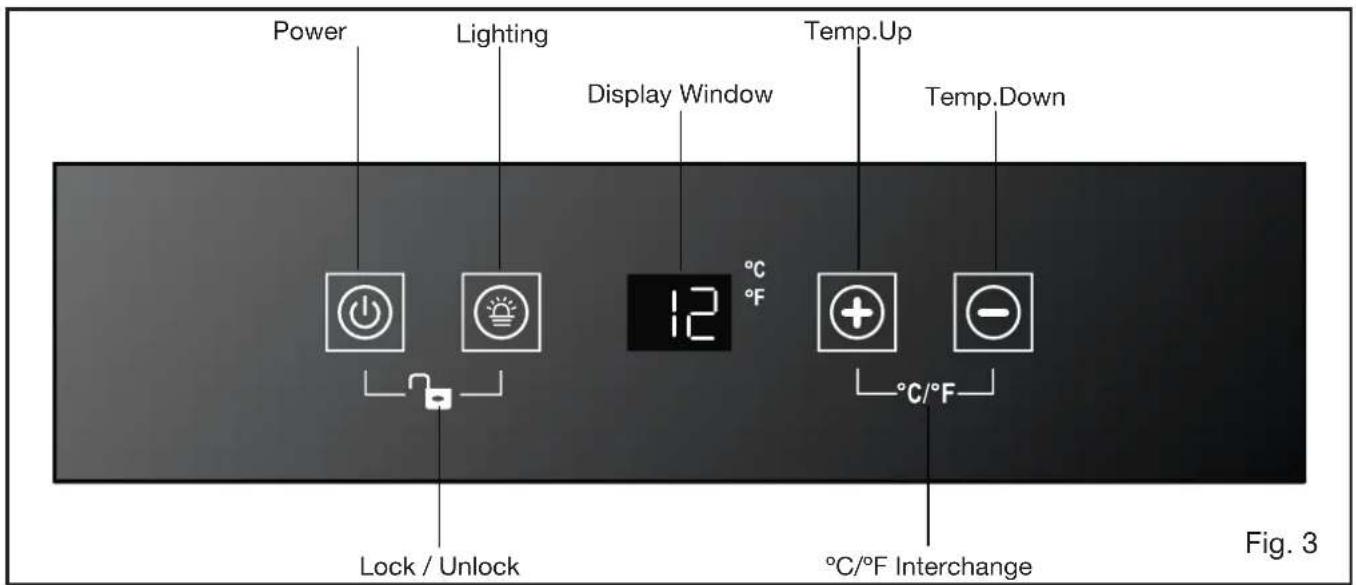 BORETTI BPWKN45ZWGLL - CONTROL PANEL For Single Zone - 1