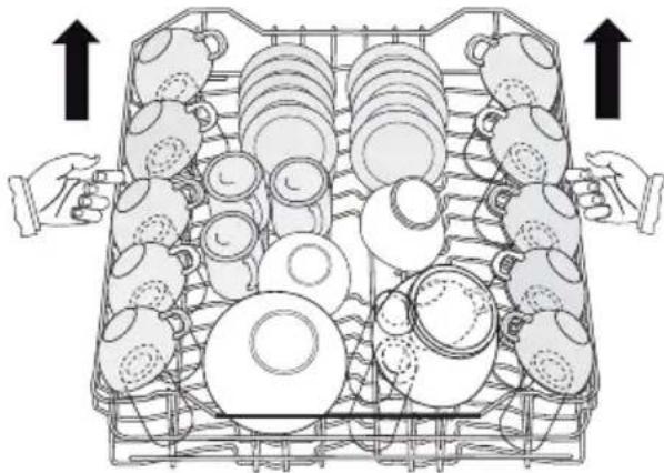 ELECTROLUX ESL66022 - Pour régler le panier dans sa position la plus haute, procédez comme suit : - 1