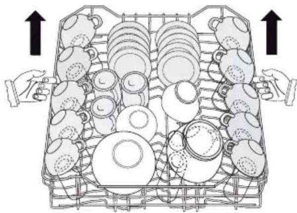 ELECTROLUX ESL66022 - So bringen Sie den Korb in die obere Position: - 1