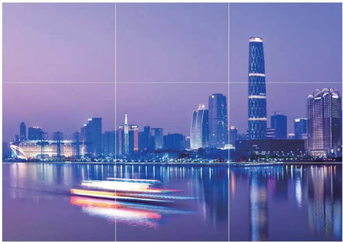 HUAWEI Y7 - Utilisation de la grille d'aide pour la composition de vos photos - 1