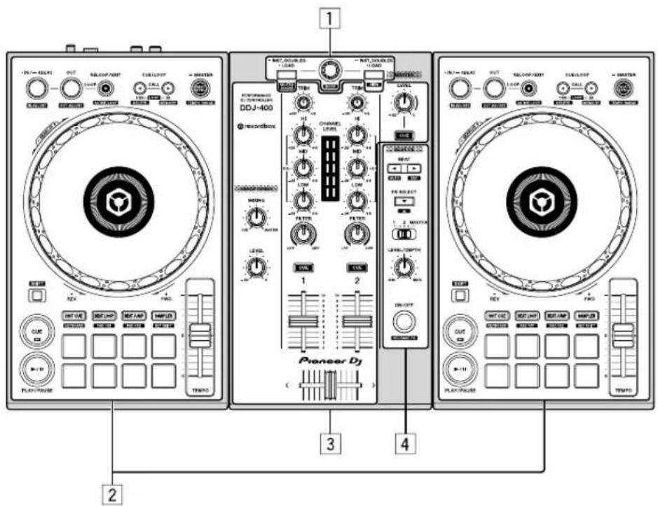 PIONEER DDJ400 - Face supérieure - 1