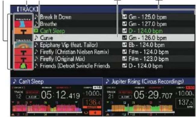 PIONEER XDJRR - Description de l'écran - 1