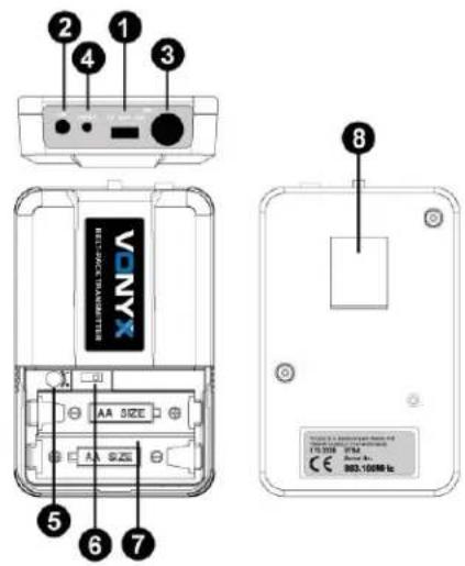 Vonyx WM73H - BODYPACK TRANSMITTER (OPTIONAL) - 1