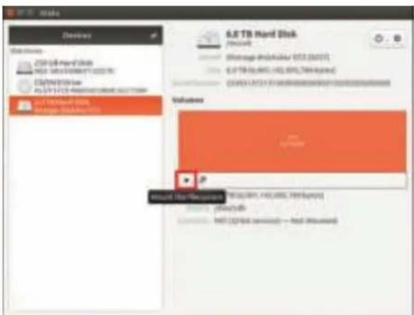 iStorage DiskAshur DT2 - After the format process is finished, click to mount the drive to Ubuntu. - 1