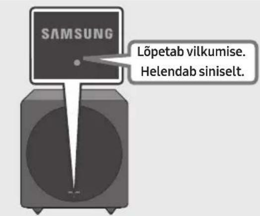 SAMSUNG SWAW700 - Kontrollige, kas LED-näidik LINK põleb siniselt (ühendatud) - 1