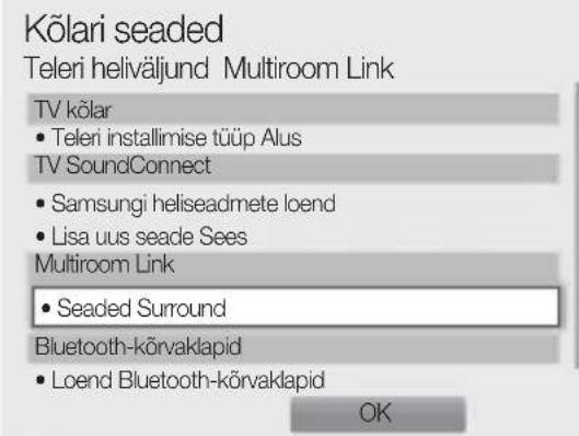 SAMSUNG WAM3501 - Valige menuüdesMultiroom Link - Seaded. - 3
