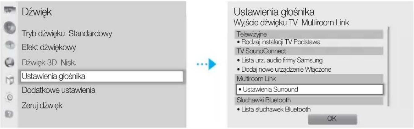 SAMSUNG WAM1501 - Wybierz z menu opcję Multiroom Link - Ustawienia. - 1