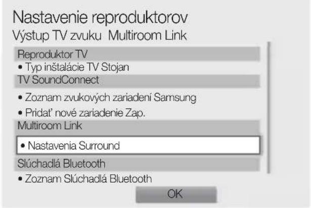 SAMSUNG WAM1501 - V ponukách vyberte položku Multiroom Link - Nastavenia. - 3