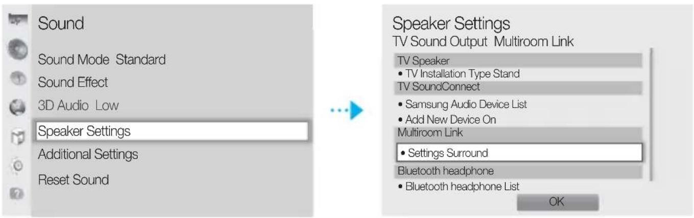 SAMSUNG WAM1501 - From the menus, select Multiroom Link - Settings. - 1