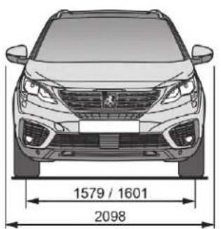 PEUGEOT 5008 (2018) - Dimensions (en mm) - 1