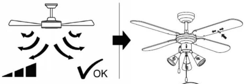 BESTRON DLHB42S - TROUBLESHOOTING - Balancing the fan blades - 2