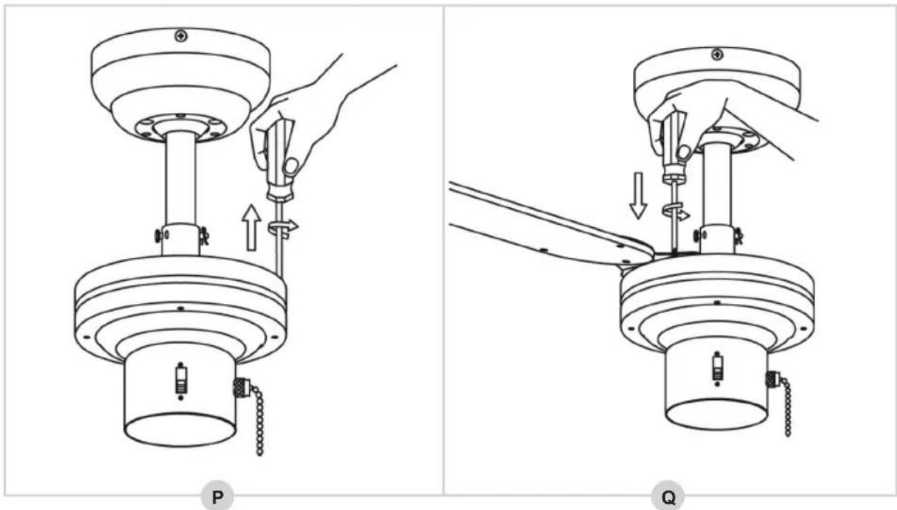 BESTRON DLHB42S - MONTAGE - Installing the down rod onto the motor - 8