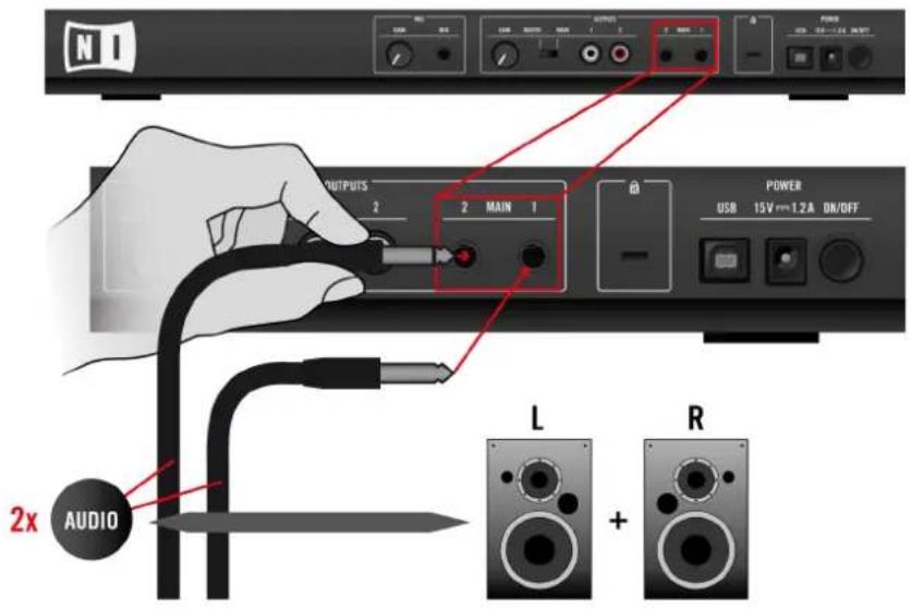 NATIVE INSTRUMENTS Traktor Kontrol S2 MK2 - Connectez les sorties principales à votre système d'amplification - 1