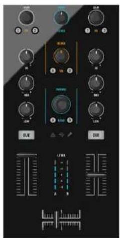 NATIVE INSTRUMENTS Traktor Kontrol S2 MK2 - Contrôles de volume des Decks et crossfader - 1