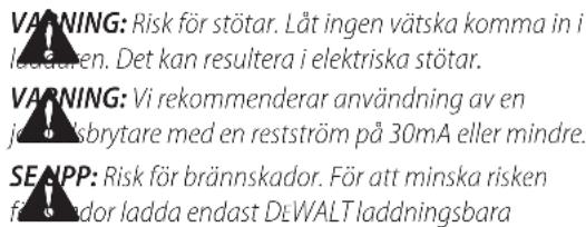 DEWALT DCK266 - Viktiga Säkerhetsinstruktioner för alla Batteriladdare - 1