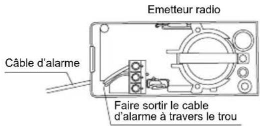 OPTEX HX80NRAM - Connecter le câble d'alarme à l'émetteur radio et fermer le couvercle. - 1