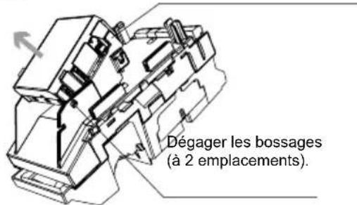 OPTEX HX80NRAM - Enlever le boîtier de batterie de l'unité principale. Ouvrir les pinces - 1