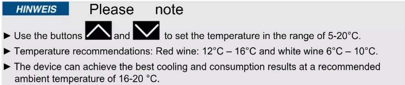 CASO WineSafe 137 - Operating elements and displays - 1
