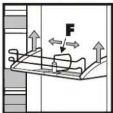 FRANKE FCT 4101 N XS - Desplazamiento de los estantes en la cara interior de la puerta - 1